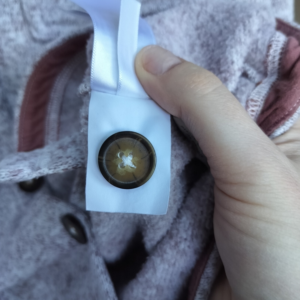 MWL Madewell (Re)sourced Sweater Fleece Shirt Jacket Heather Pale Thistle Brown - Picture 7 of 10